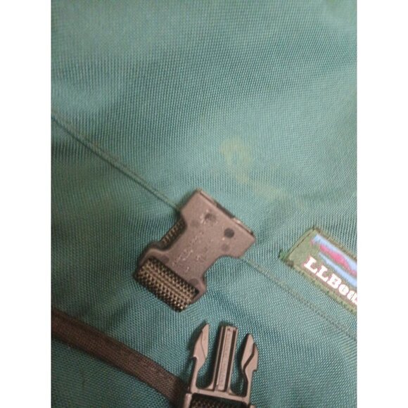 VINTAGE LL Bean Green Shoulder Crossbody Strap Travel Zip Pocket - Picture 11 of 12